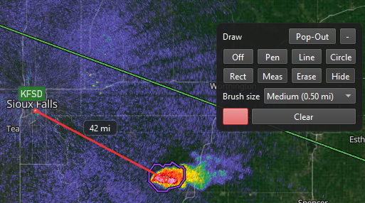 Map with a distance measurement