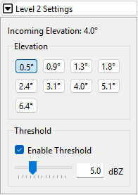 Level 2 Settings threshold controls
